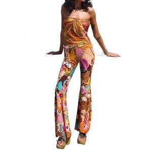 NEW SPELL birth of venus bell bottom pants in caramel